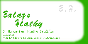 balazs hlatky business card